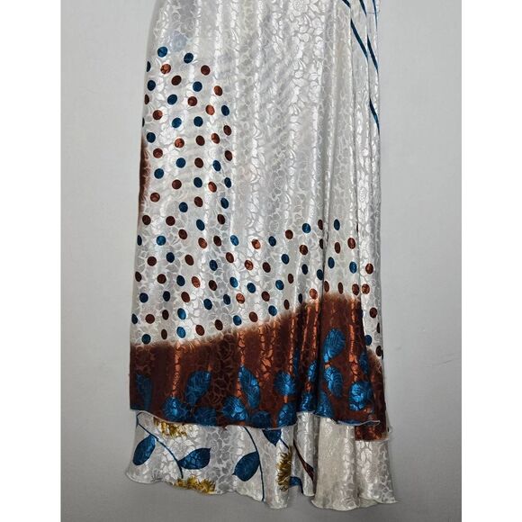 Bellissima Fashion Silk Wrap Skirt Size Large Boho Artsy - Picture 5 of 7